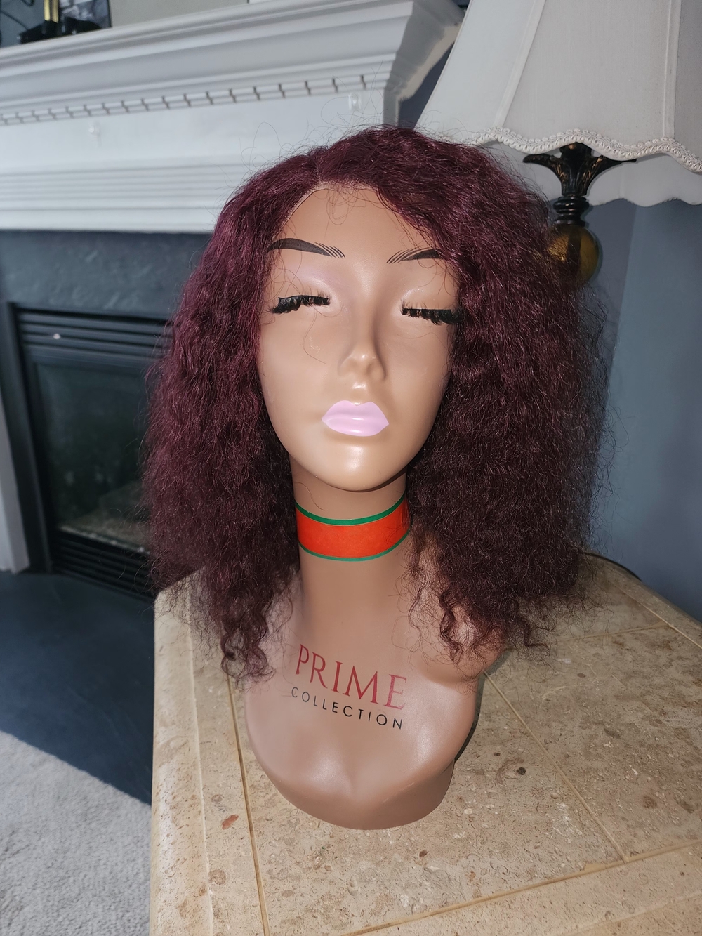 Pure Collection Burgundy Curly Wig - Deep Wine Red %100 Human Hair